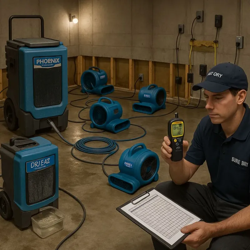 Structural Drying and Dehumidification process in Benjamin, TX